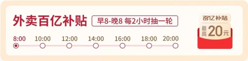 每2小时抽一次5~20元外卖券